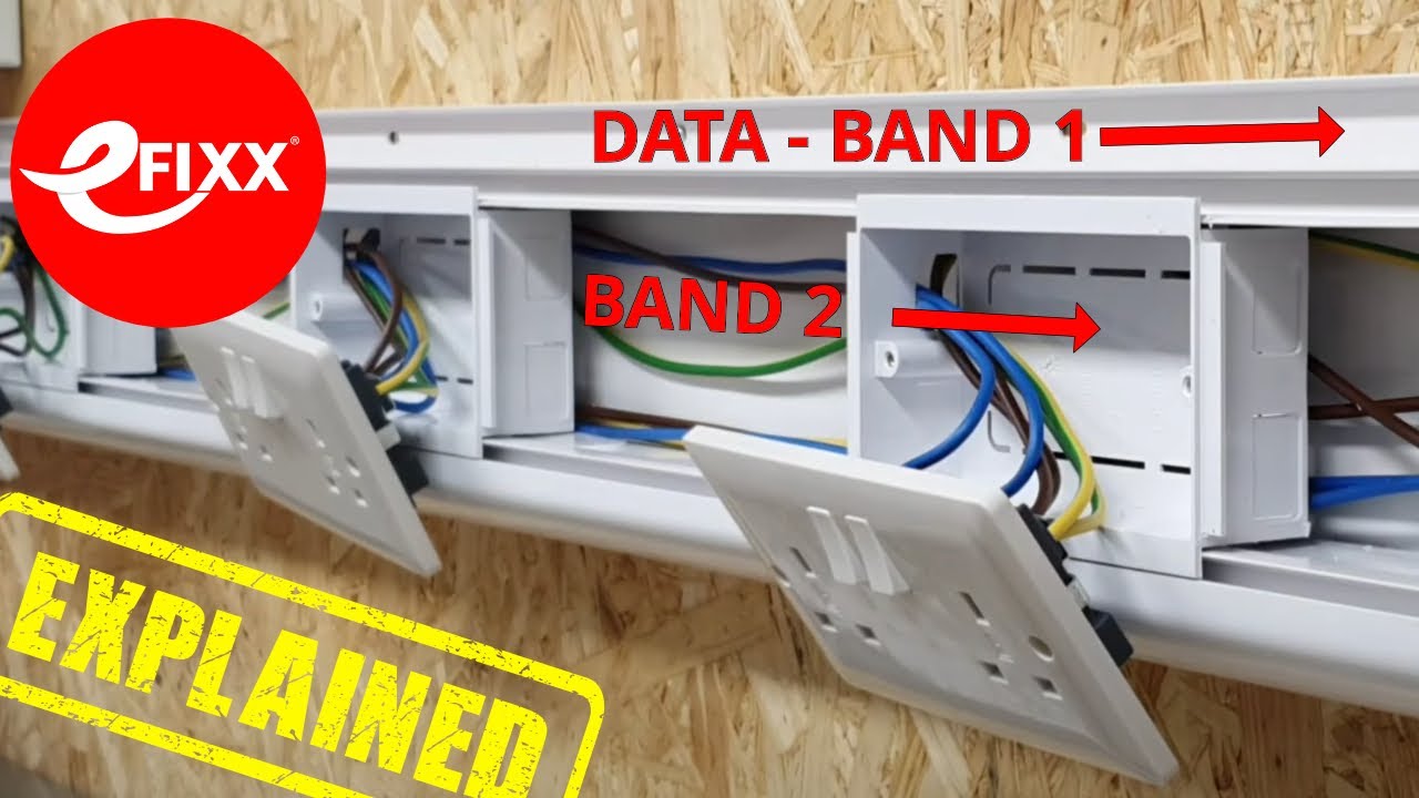 Data cable installation in dado trunking - Separating band 1 and band 2 circuits