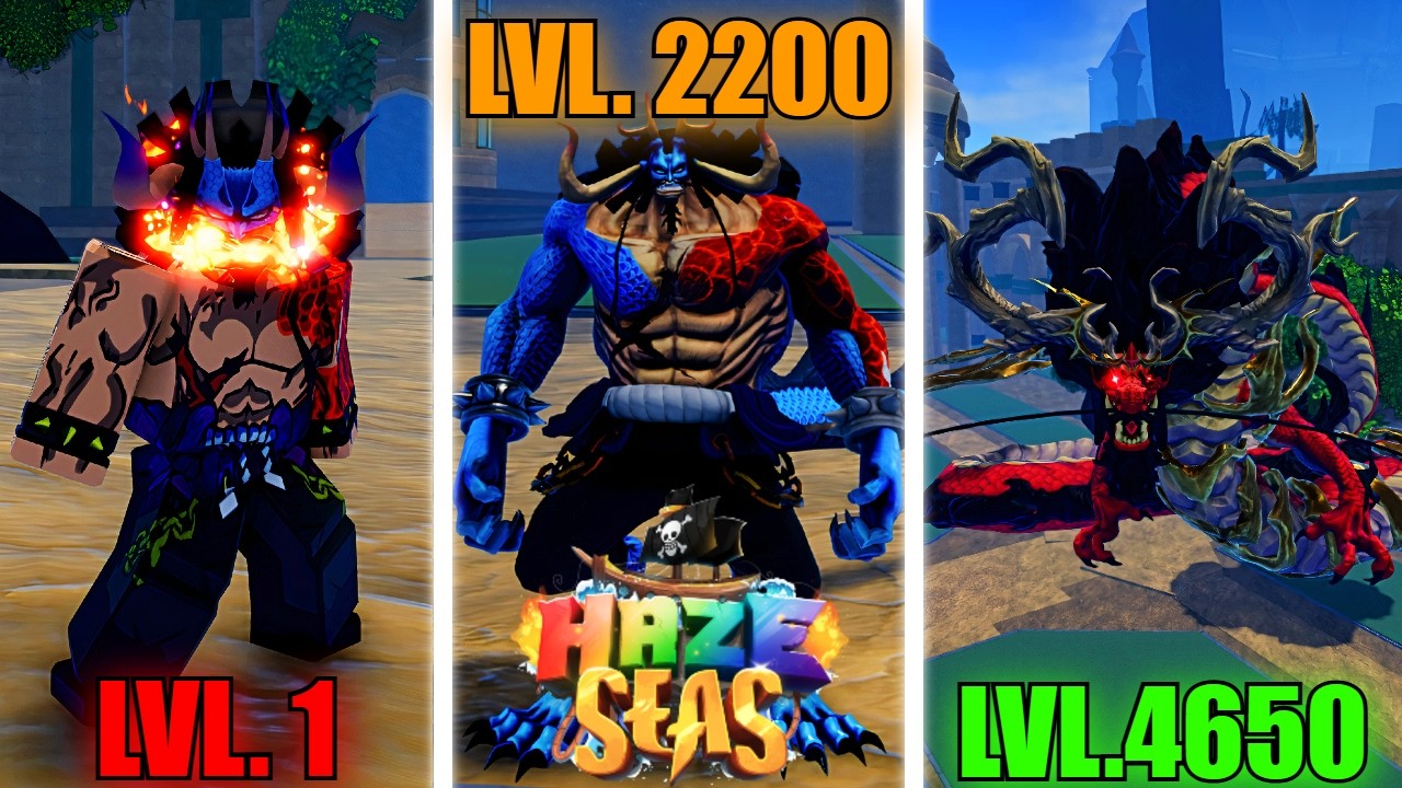 От новичка до максимального уровня с фруктом DRAGON в Haze Seas... (Roblox)