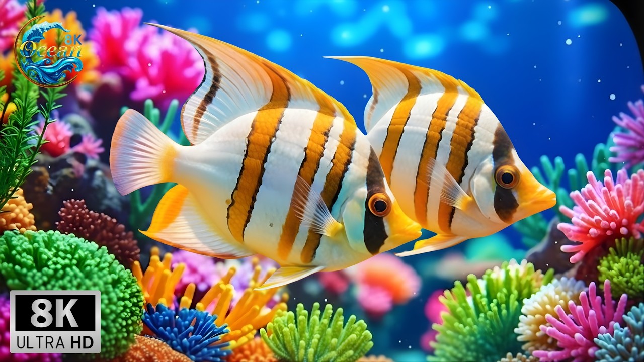 Ocean Aquarium 8K 🐟 Vibrant Tropical Fish & Living Coral Reefs  Peaceful Underwater World