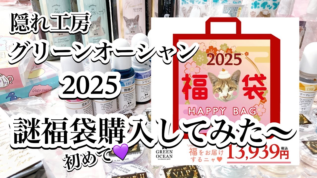 【レジン】ワクワクが止まらない！グリーンオーシャン謎福袋2025初めて購入してみました〜💕/＃GreenOcean謎福袋＃2025わくわくコンテスト参加中/レジンアクセサリー/ハンドメイド/レジン福袋