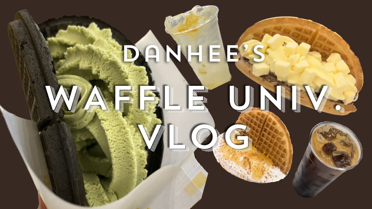 (eng) 와플대학에서 누데이크 케이크를❔ 굿즈 언박싱부터 음료까지❕| 블랙와플 | cafe vlog | 💚🖤