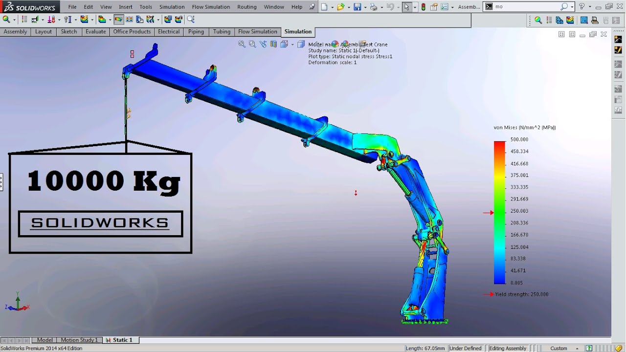 Crane load testing simulation using solidworks