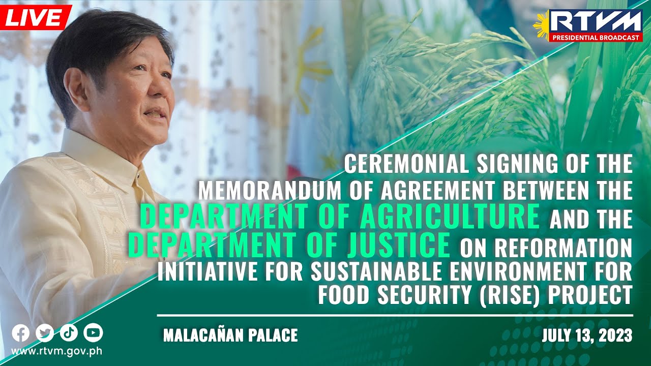 Ceremonial Signing of the MOA Agreement between DA and DOJ on RISE Project 07/13/2023