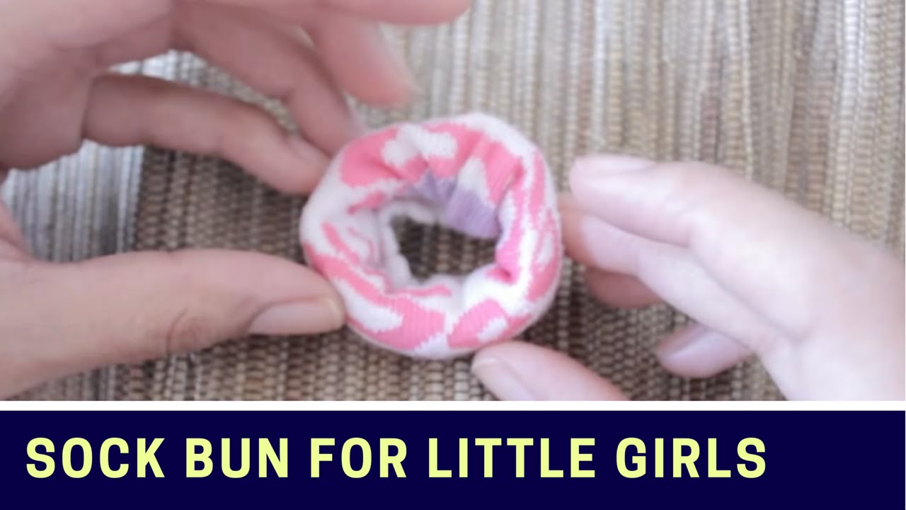 How To Make EASY SOCK BUN For Little Girls