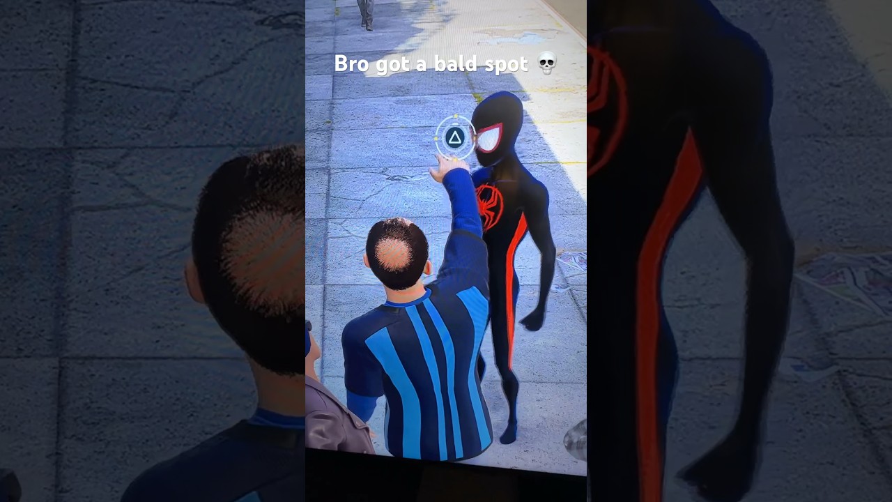 Bro got a bald spot in Spider-Man 2 💀😭