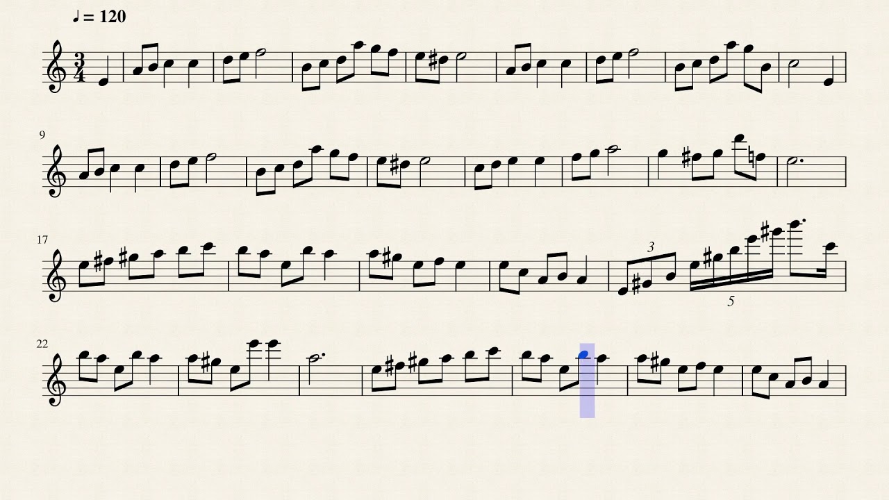 Valse (Waltz) In A minor Flute by Frederic Chopin