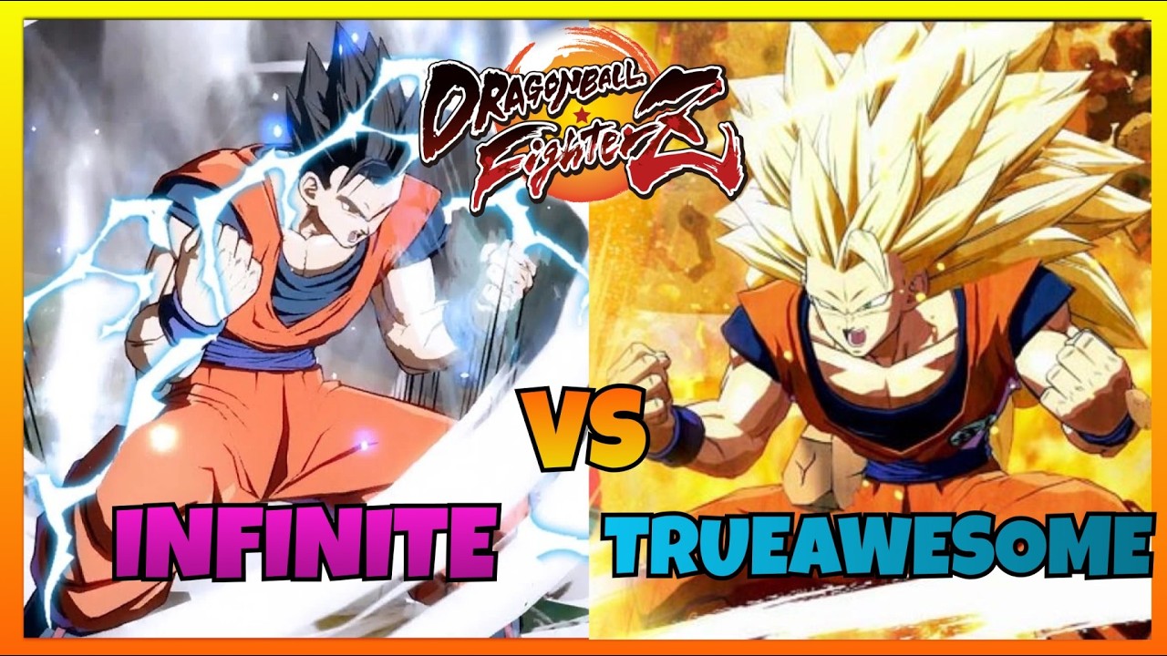 DBFZ - INFINITE vs TRUEAWESOME gameplays (Teen Gohan, GT Goku, Adult Gohan vs UI, SSJ and Base Goku)