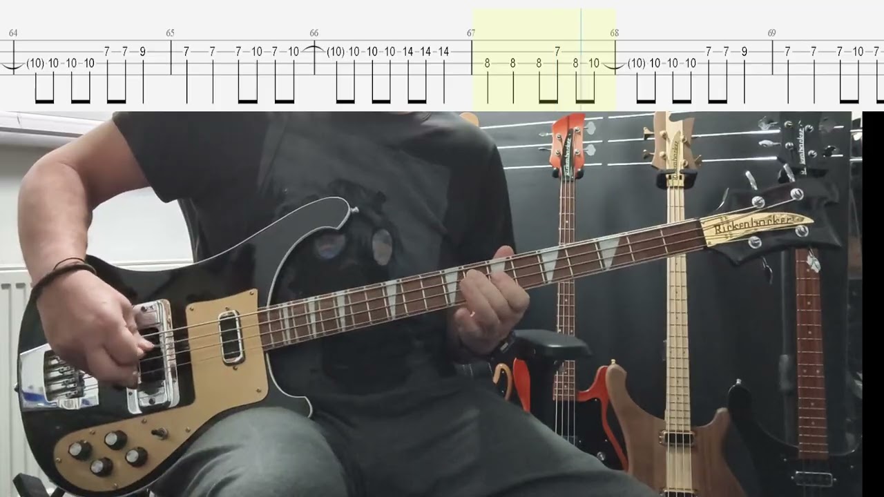 The Cure - Love Song Bass Cover With TAB (Original Bass Track Removed) Rickenbacker 4003