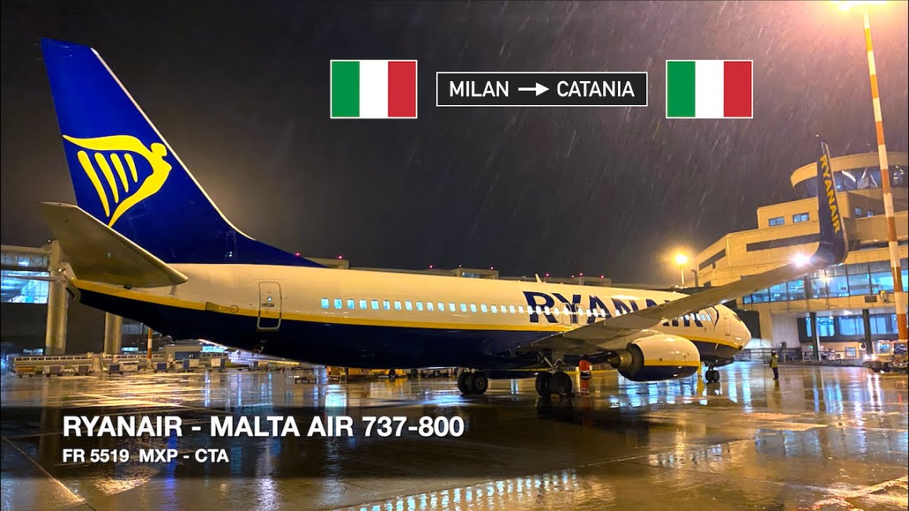 TRIP REPORT | Ryanair (Malta Air) B737-800 Sky Interior | 9€ flight! | Milan MXP ✈ Catania
