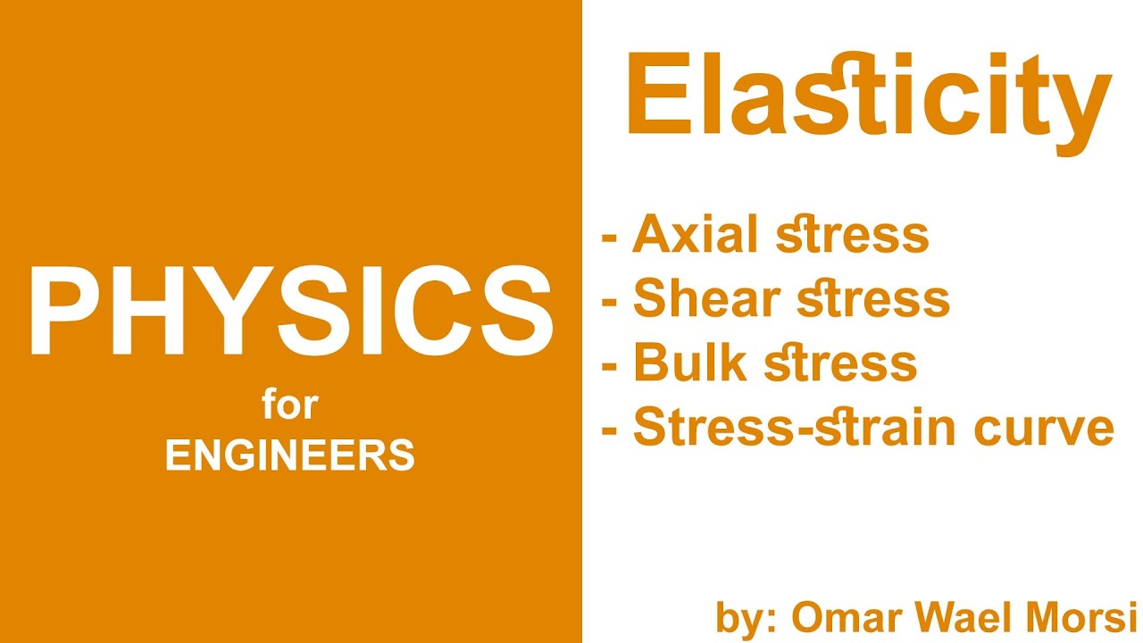 Elasticity: Stress-strain curve, Axial, Shear and Bulk stress المرونة, شرح كامل بالعربي مع مسائل