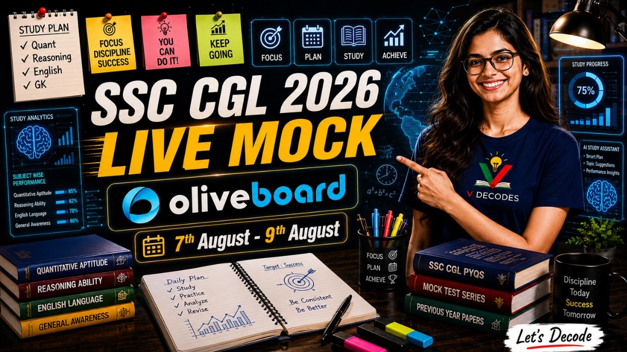 OLIVEBOARD Live Mock Today | 7th - 9th August 🎯 | Eduquity Based Pattern | #ssccgl2026