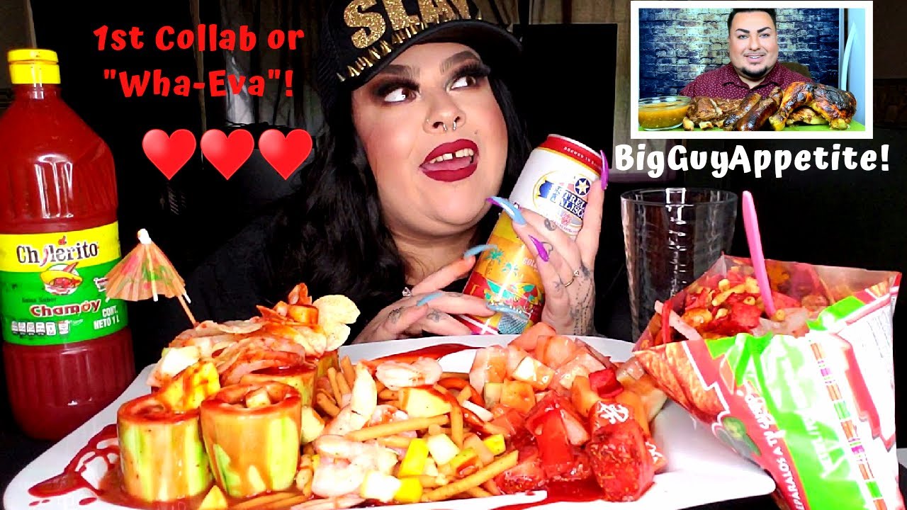 Cevichurros, Tostilocos, Pepinos Locos & Estrella Jalisco Mango Michelada | with BigGuyAppetite!