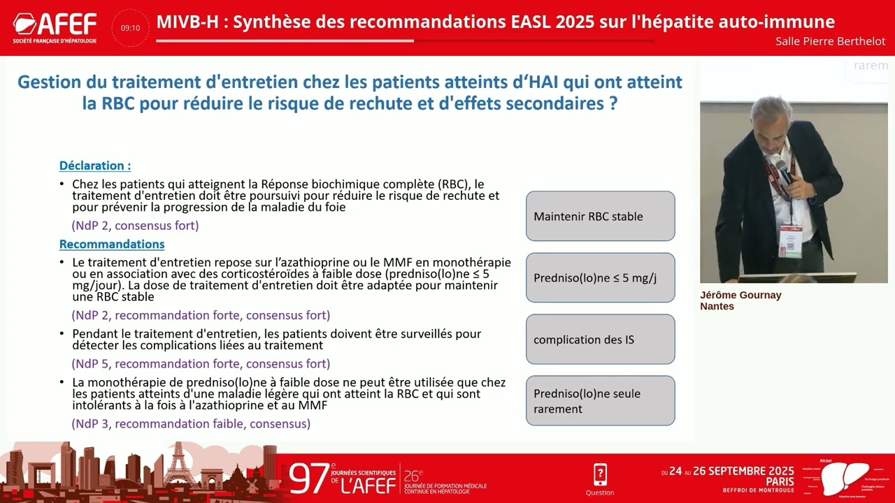Atelier FILFOIE–MIVB-H : Synthèse des recommandations EASL 2025 hépatite auto-immune– Jérôme Gournay