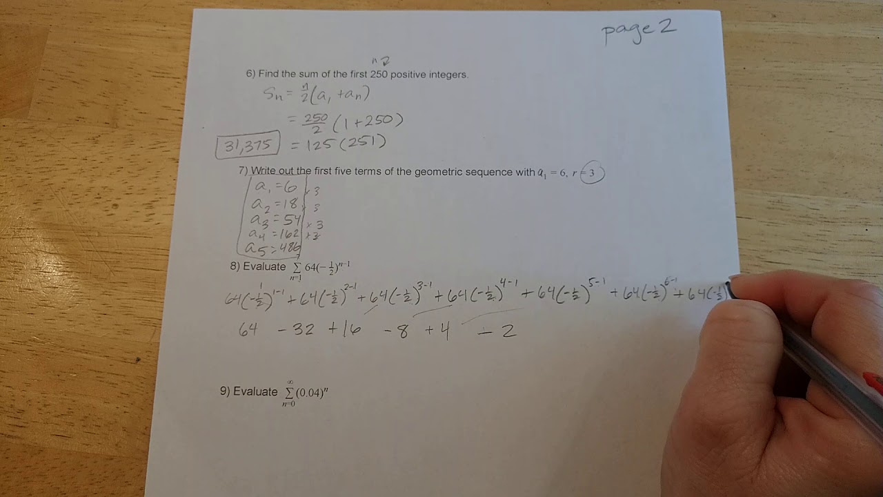 PreCal Ch 9 review walk-through page 2