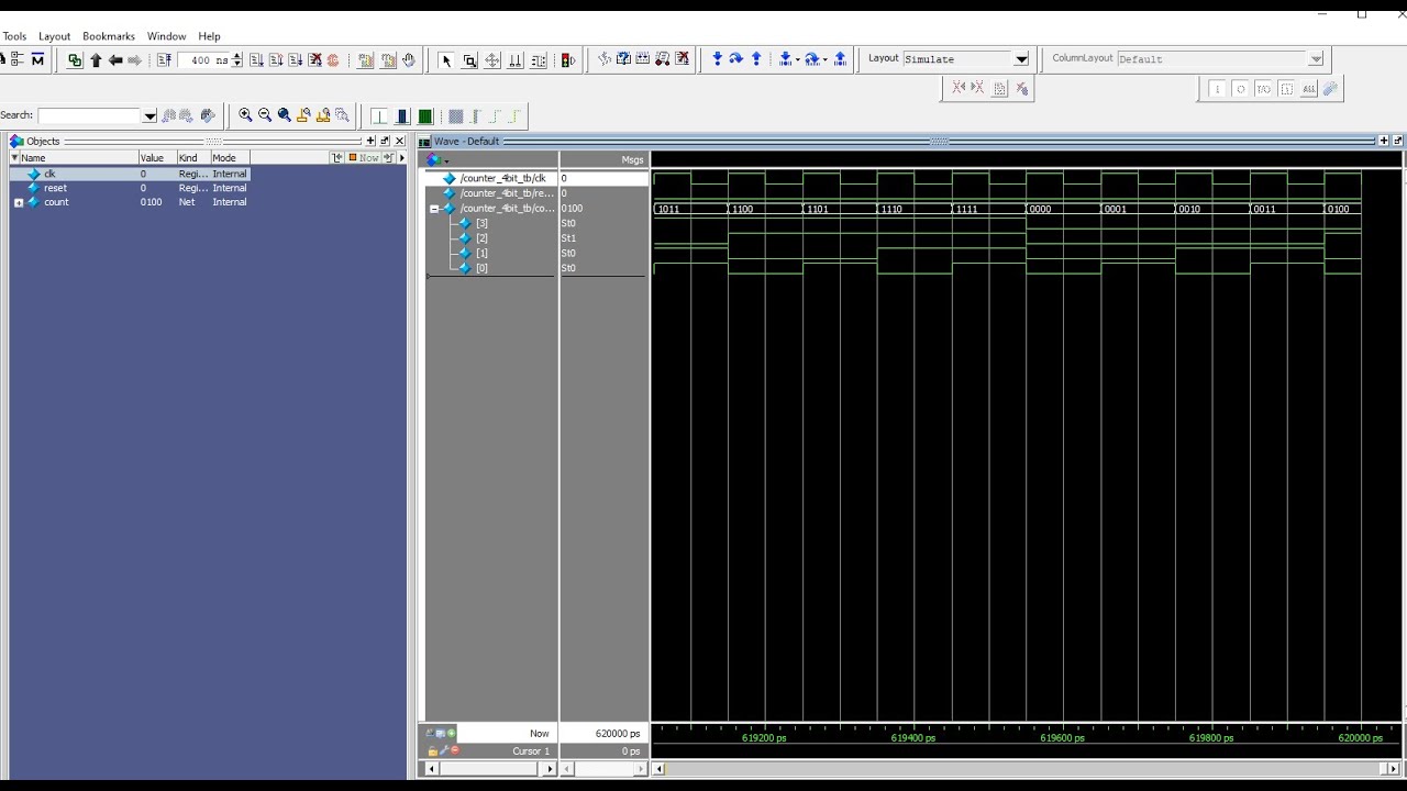 Electronic Basic 1:ModelSim FPGA Creating New Project Design 4-Bit counter and running simulation