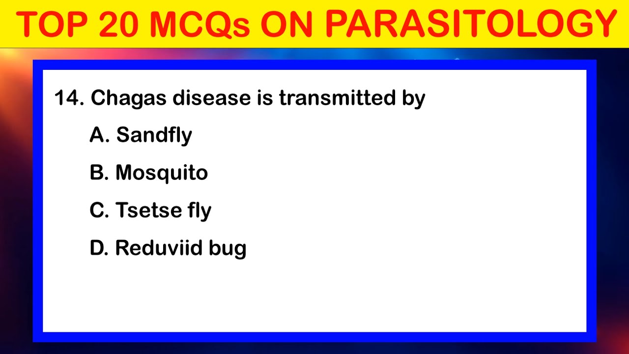 20 Important MCQs QUIZ on PROTOZOA chapter of PARASITOLOGY | PARASITOLOGY MCQs QUIZ