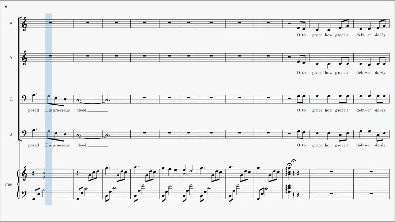 Come, Thou Fount of Every Blessing SATB (Sally DeFord) Virtual Singers
