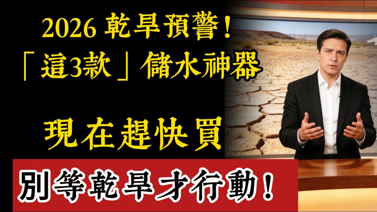 停水前必看！2026恐迎超級乾旱 😱 趕緊入手這3個儲水神器！家裡水塔沒檢查，到時候真的會哭！#2026乾旱 #儲水神器 #停水準備 #生活智慧 #居家必備 #省水妙招