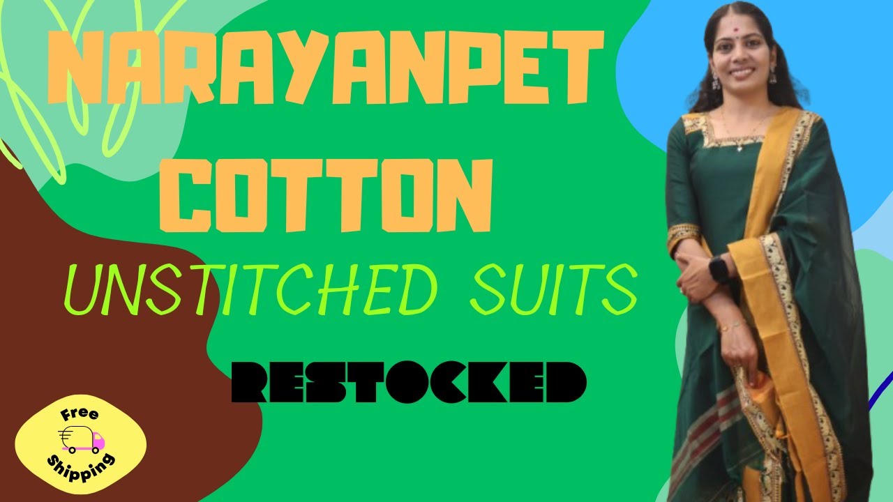 NARAYANPET COTTON UNSTITCHED SUITS