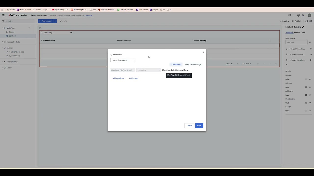 UiPath Data fabric + Apps