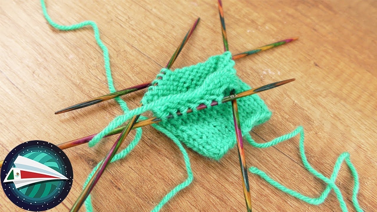 Tejindo con un juego de agujas | Principios básicos para tejer calcetines y gorros | Fácil