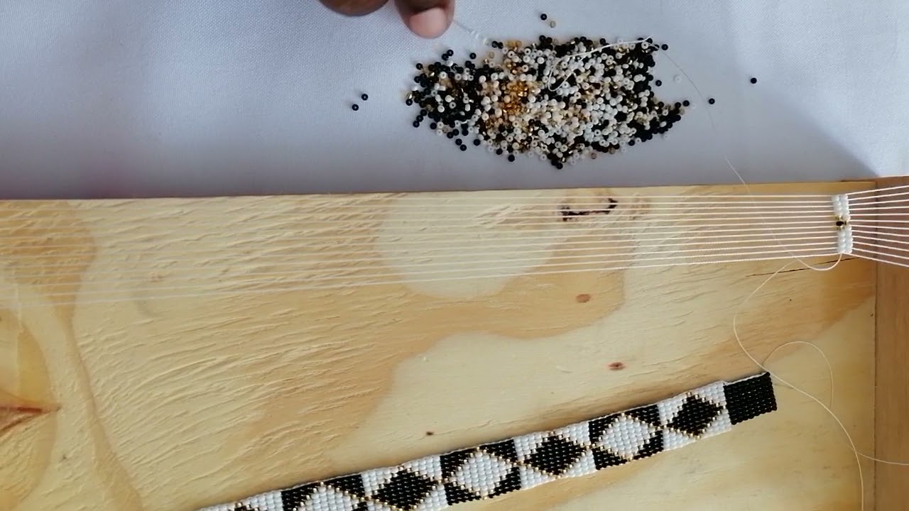 how to make a beaded watch straps using a loom part 3 inserting beads and starting a design