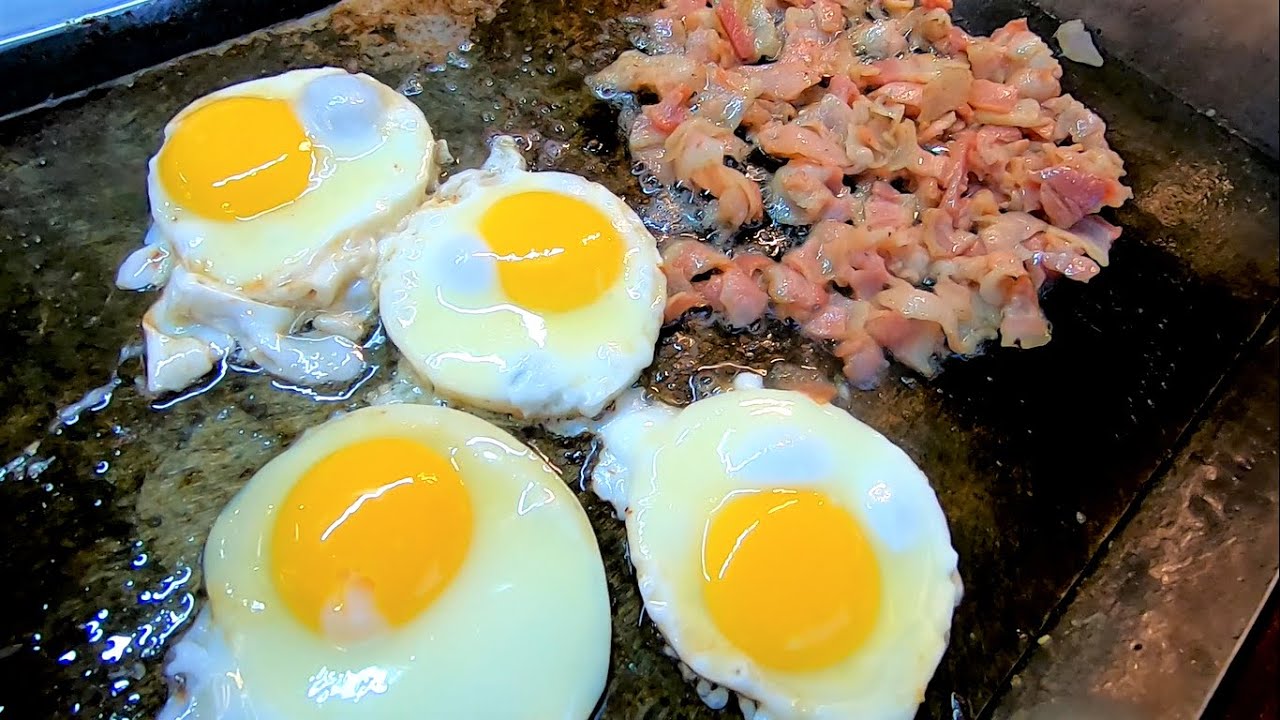Philippines Street Food | Bacon , Fried Egg and Rice | Ugbo Street Food
