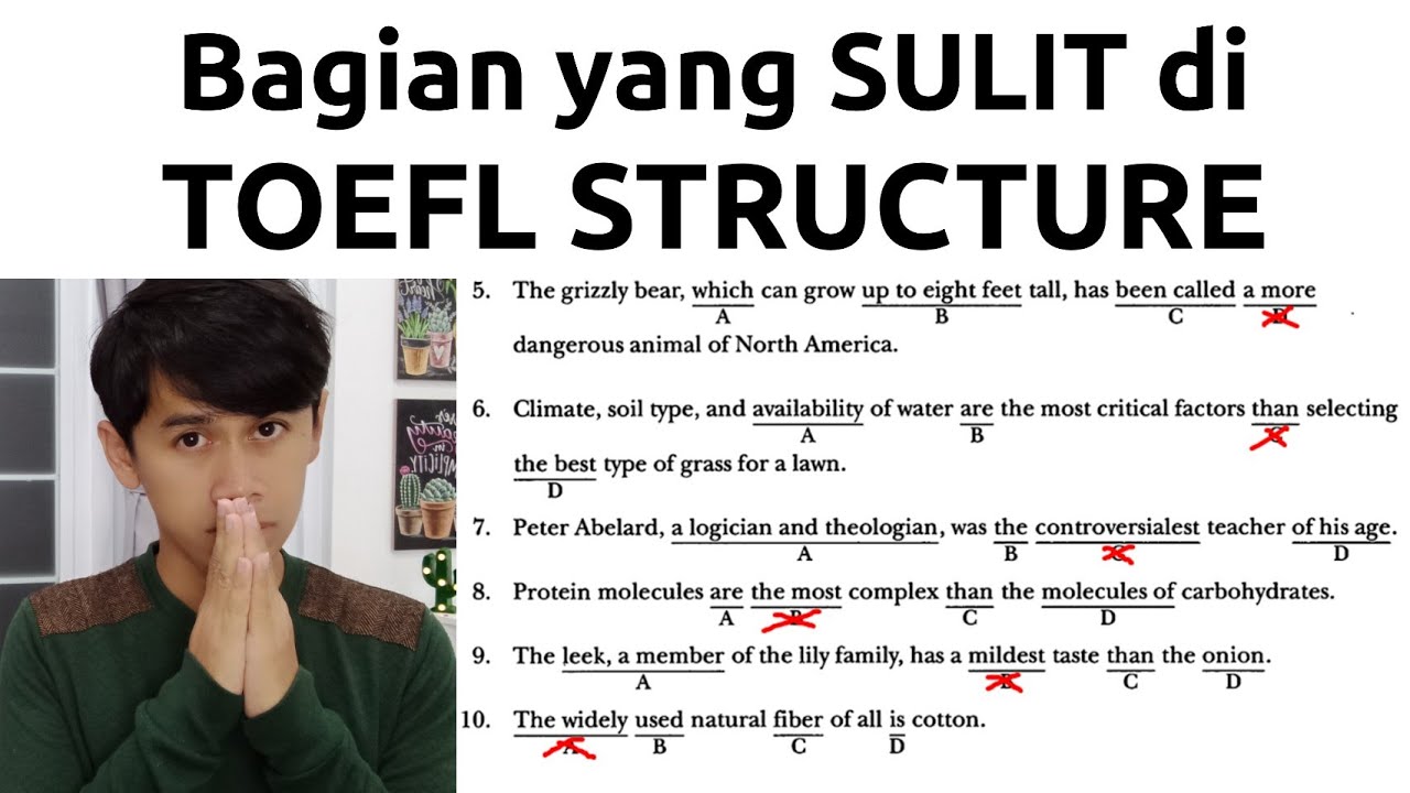 Pembahasan Soal TOEFL STRUCTURE yang SULIT (Sentence Completion)