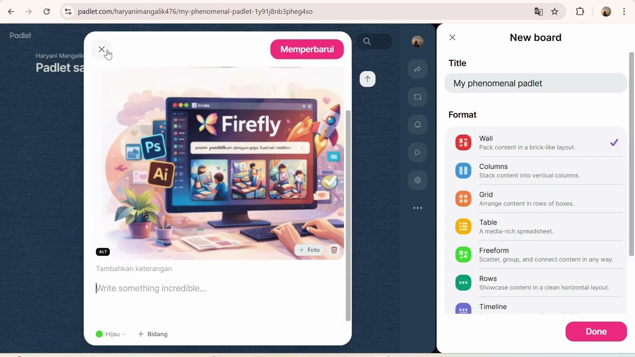 Tugas UAS Pembuatan Vidio Pada Aplikasi Padlet
