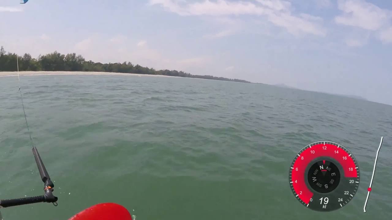 Foiling at 19 knots in 6 knots wind