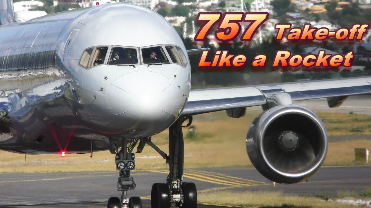 American Airlines 757 Rocket Take Off St Maarten Maho Beach