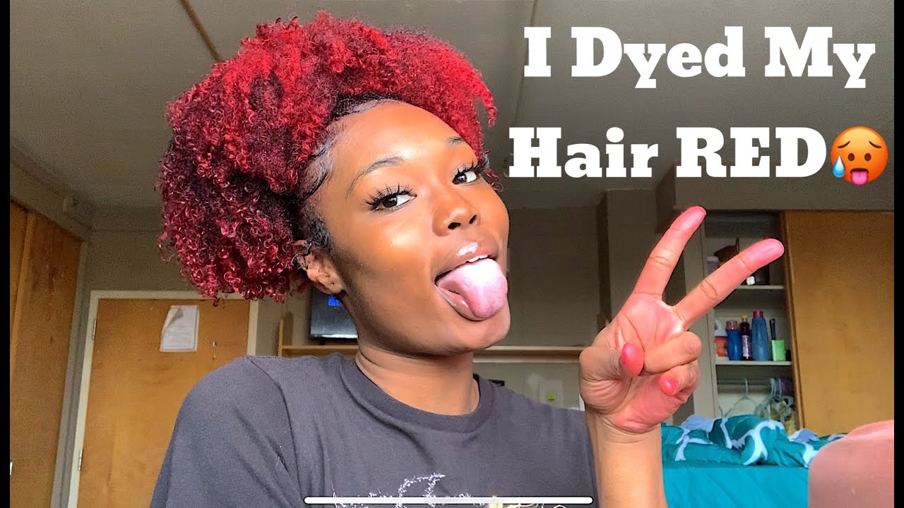 DIY: BLEACHING/DYING NATURAL HAIR RED🍓❤️🔥