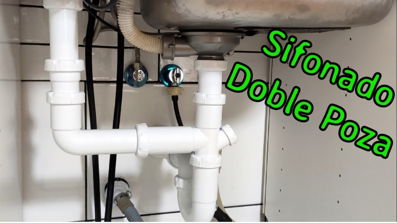 SIFÓN de FREGADERO de DOBLE POZA. Cómo PONERLO Paso a Paso. TRUCOS Profesionales #sifones #desagüe