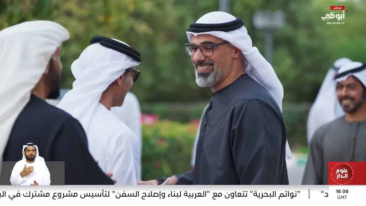 هزاع بن زايد يستقبل خالد بن محمد بن زايد في برزة قصر المقام في منطقة العين