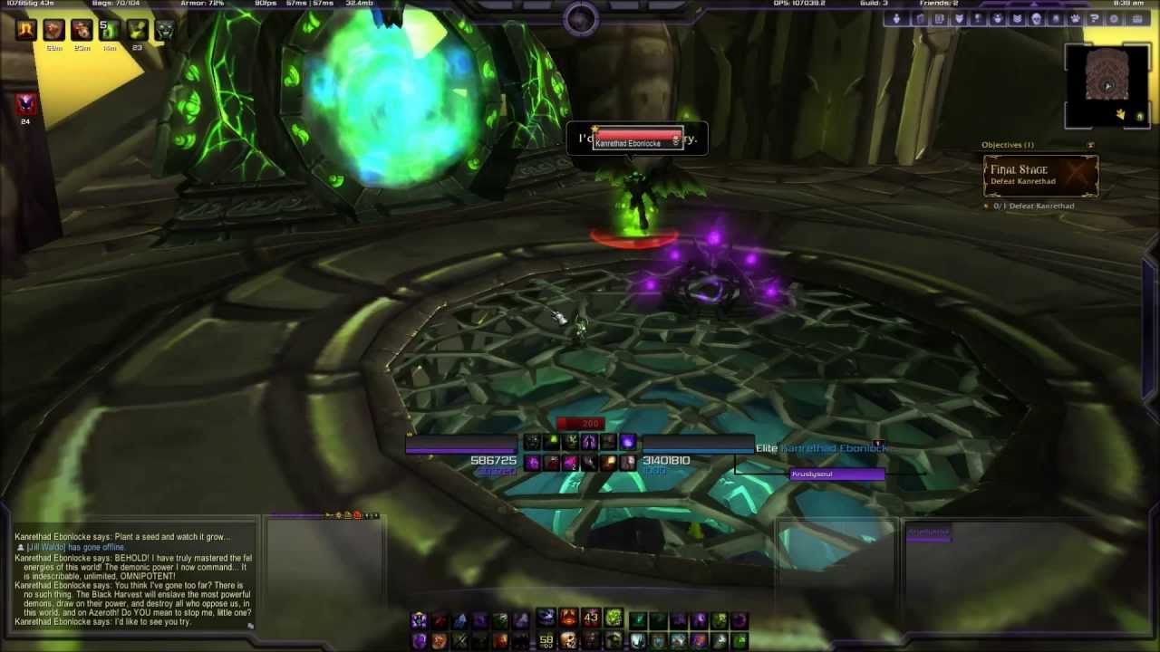 Demonology Warlock Krustysoul Vs Kanrethad - Quest for Green Fire