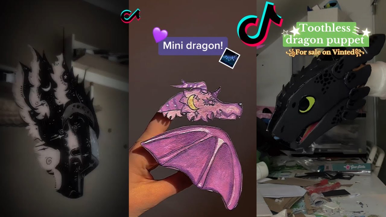 Dragon Puppet Crafts - Paper Dragon TikTok Compilation #516