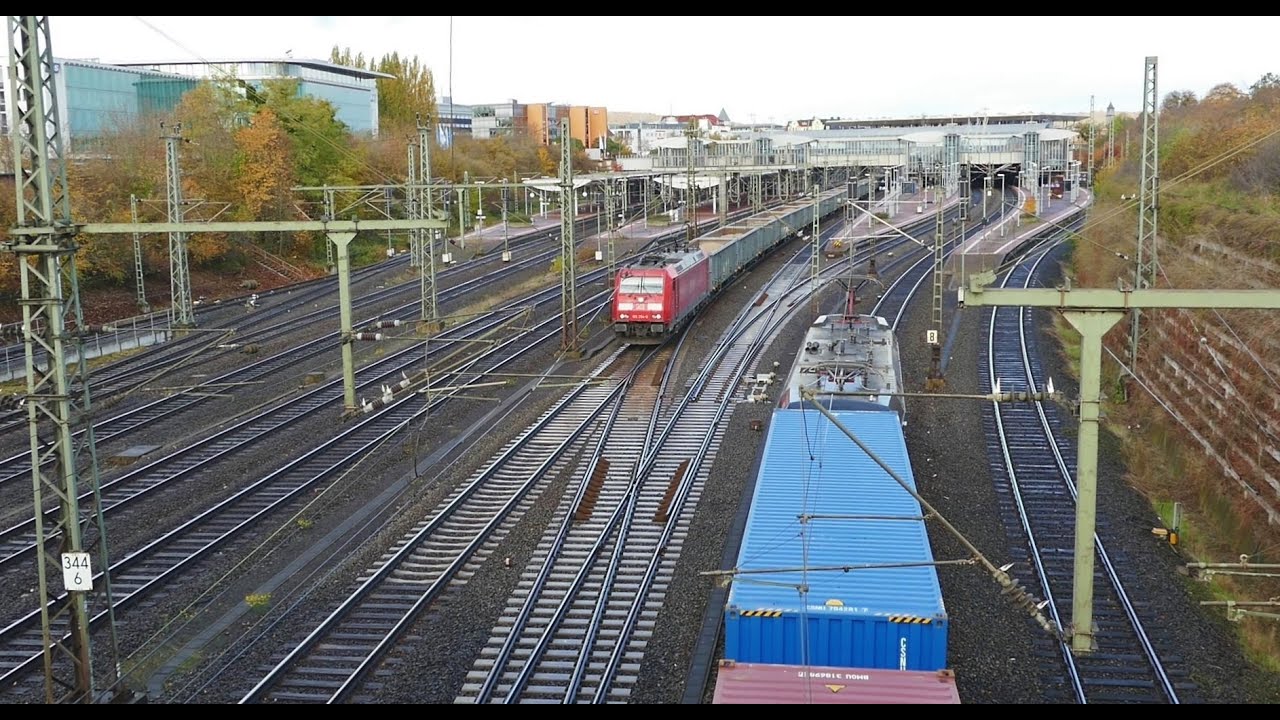 Kassel Wilhelmshöhe mit vielen Güterzügen