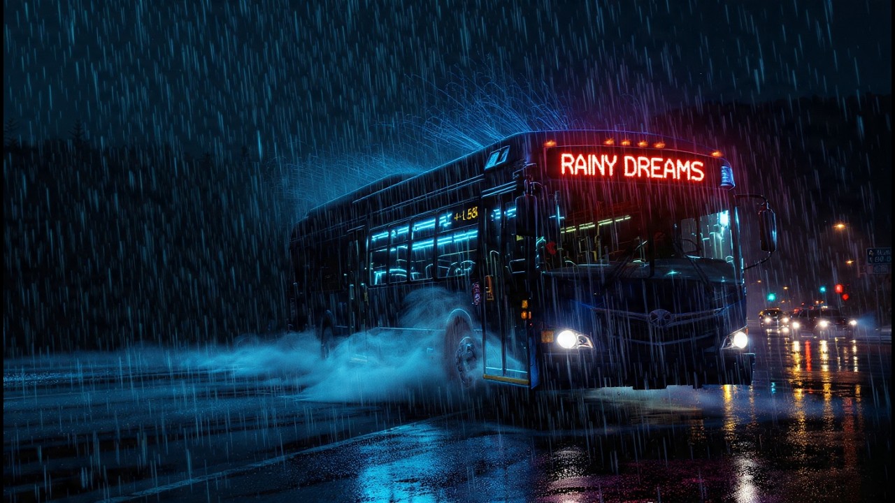 Сильный дождь на окне автобуса 🌧️ 3 часа для глубокого сна, концентрации внимания при СДВГ и облегч