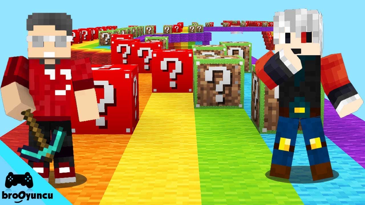 MİNECRAFT VS ROBLOX UÇAN RENKLİ ŞANS BLOKLARI YARIŞI