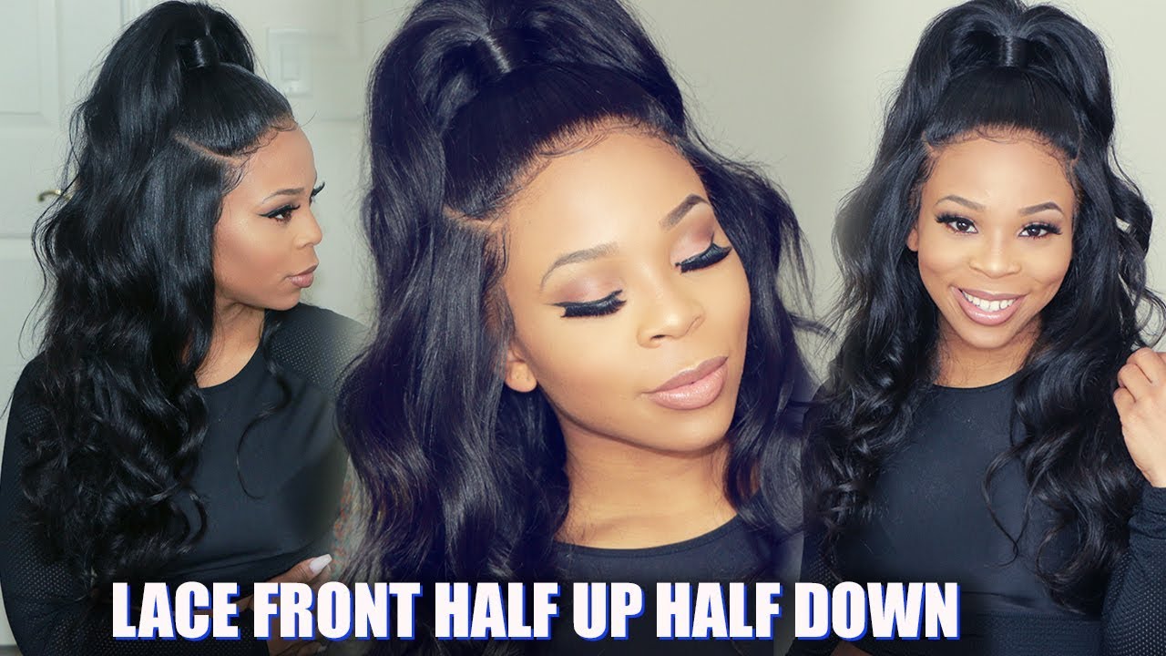HOW TO: HALF UP HALF DOWN ON A 360 LACE WIG | WOWAFRICAN