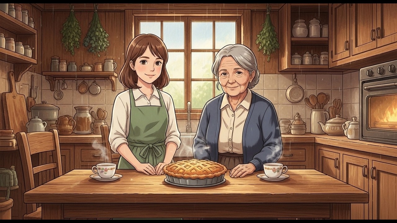 Rainy Afternoon at the Old Wooden House | Baking Apple Pie and Quiet Tea Time