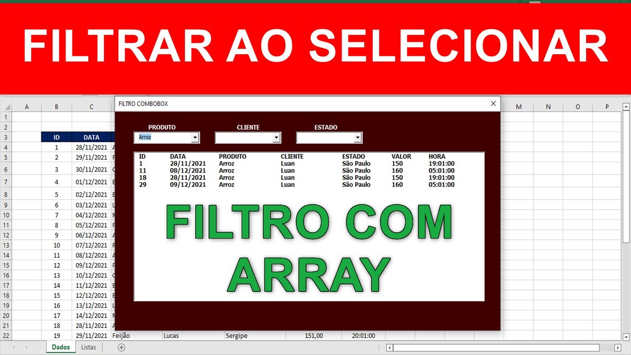 Excel VBA FILTRO AVANÇADO em Combobox - Filtro Automático via Códigos