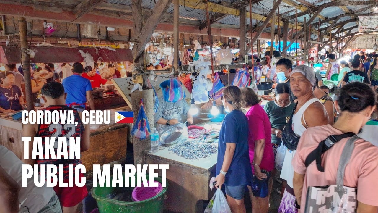 🇵🇭 [4K] Walking Inside a Small Busy Market in the Philippines | Takan Public Market | Cordova, Cebu
