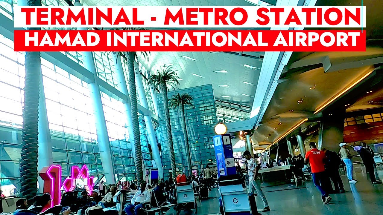 🇶🇦🚊Walk from Airport Main Terminal to Airport Metro Station in Doha, Qatar