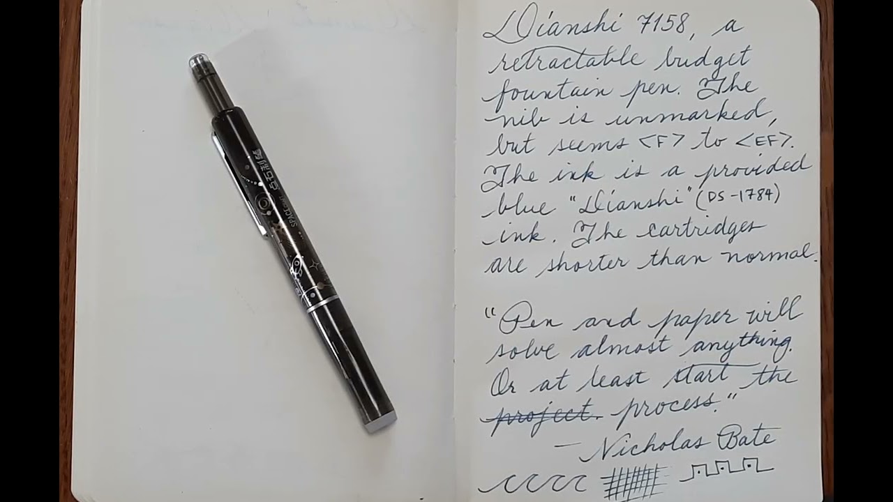 Dianshi 7158 Retractable Fountain Pen: One-Minute Fountain Pen Review 