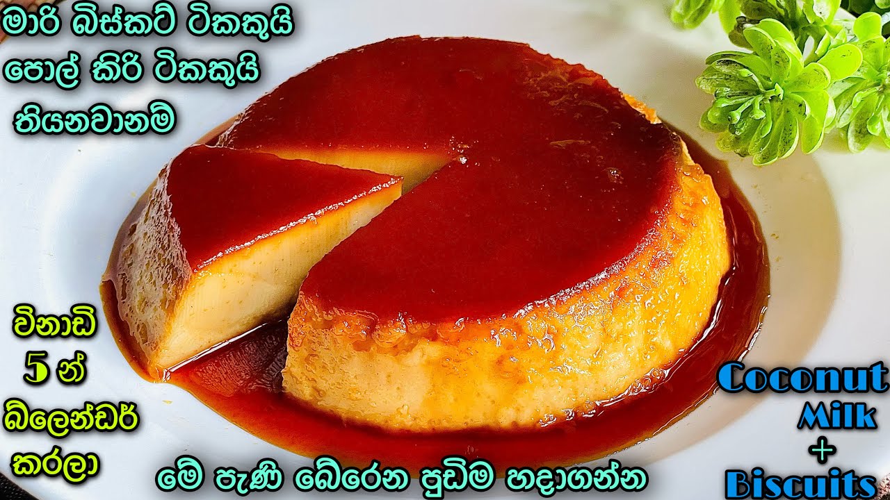 ✔️මාරි බිස්කට්,පොල් කිරි බ්ලෙන්ඩර් කරලා 😲මේ වගේ පැණි බේරෙන පුඩිමක්👌Pudding In Blender🤤Make With Madu