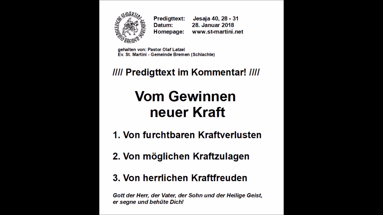 28.01.2018 - Vom Gewinnen neuer Kraft