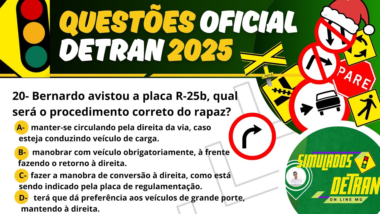 QUEST&Otilde;ES do Detran Oficial 2026 - 20 Quest&otilde;es de Uma Prova Real do Detran 2026 - #detranmg2026  ✅