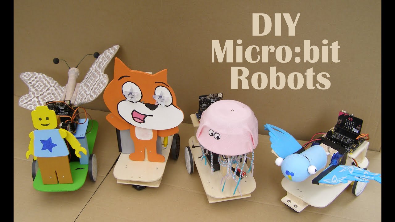 DIY Micro:bit Robots made from wood