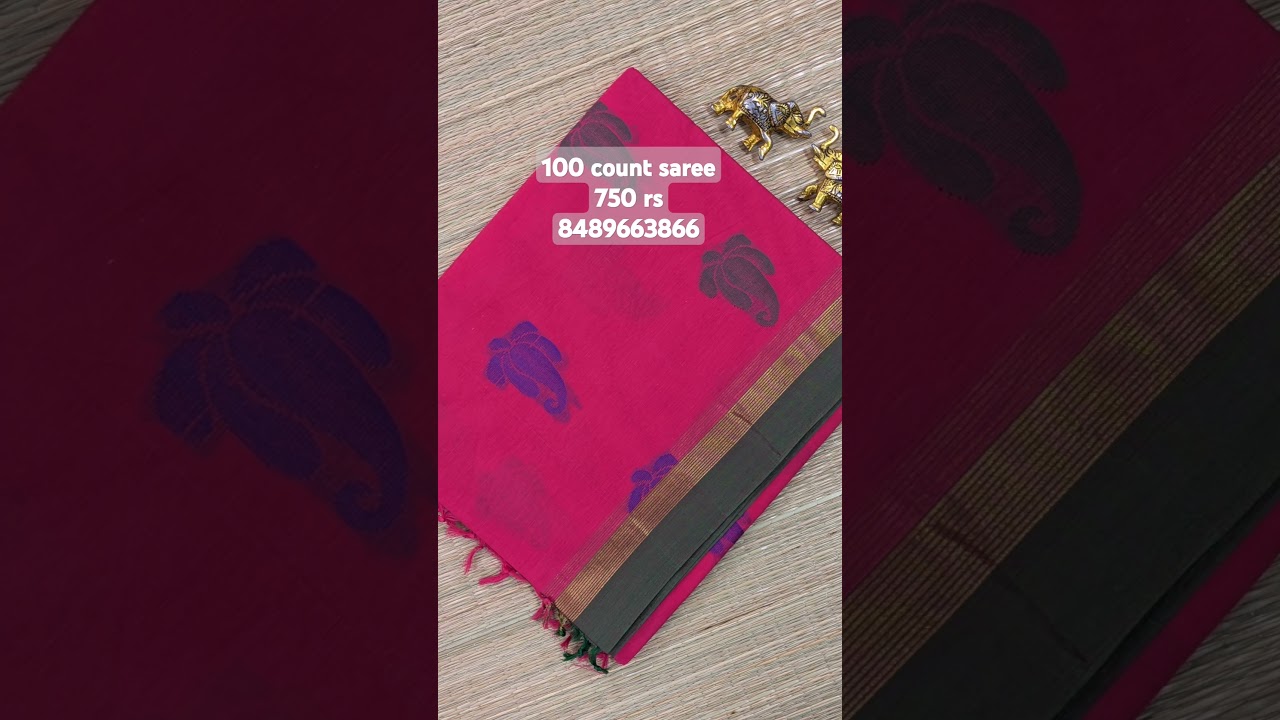 100 counts saree  | with blouse | WhatsApp 8489663866